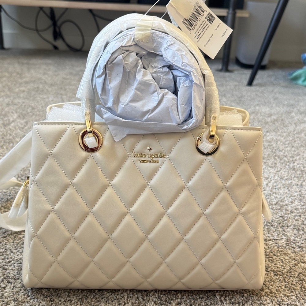 Kate Spade Cream Quilted Satchel